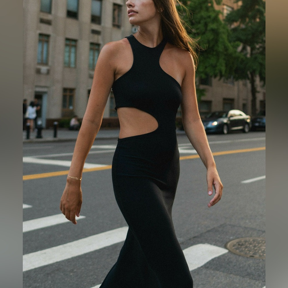 A&F Black Cutout Midi Dress